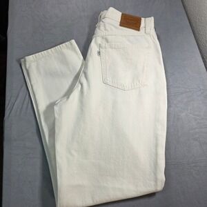 Levis 80s Mom Jeans White High Rise Tapered Leg 100% Cotton Denim Womens 31